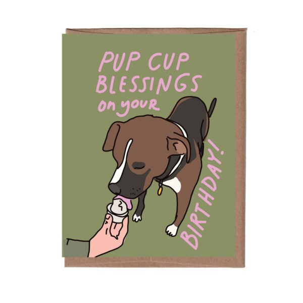Pup Cup Birthday Card from La Familia Green